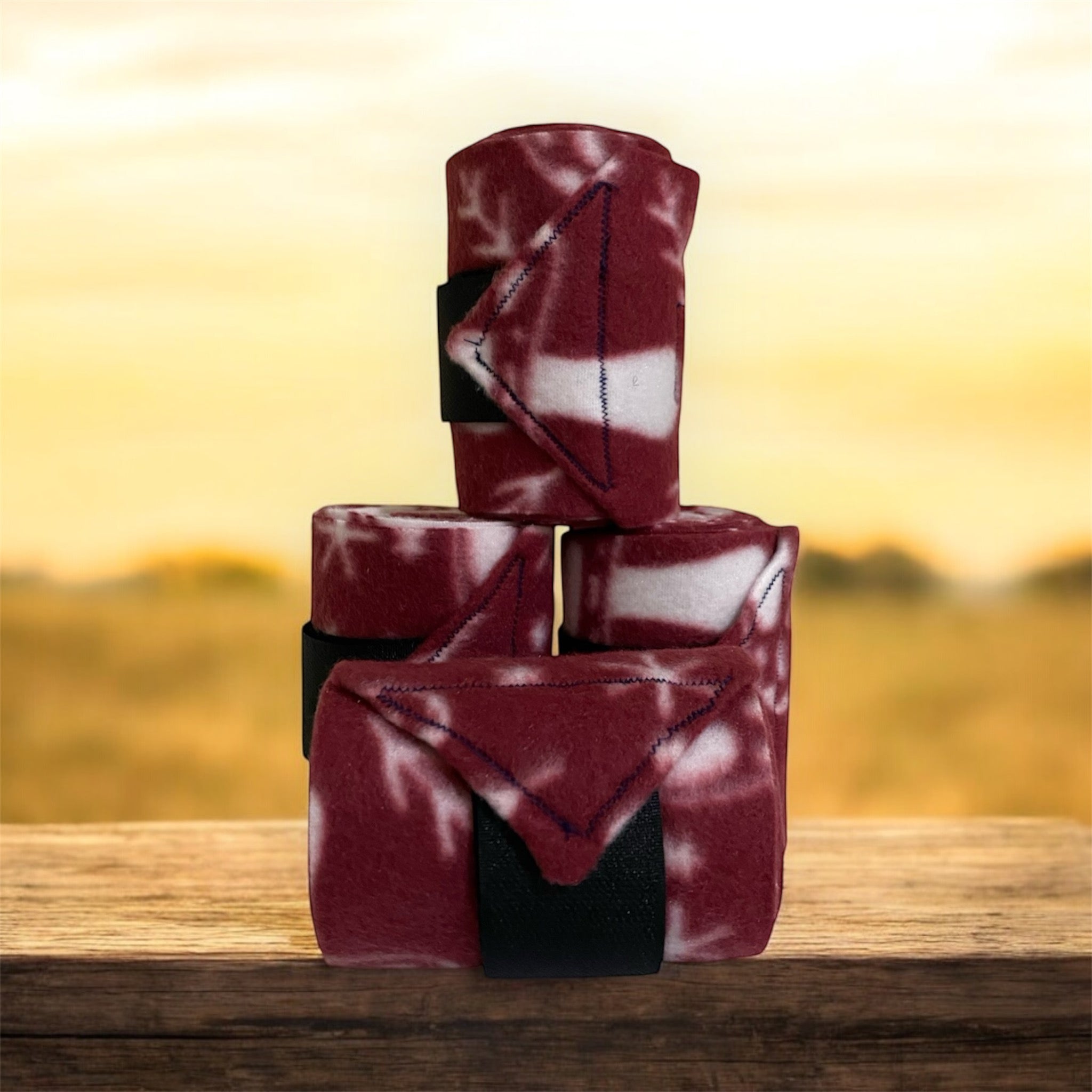Maroon Mushroom Leg Wraps